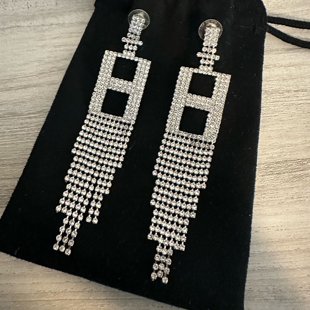 H Initial Rhinestone Earrings